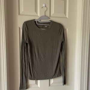 SO Green Ribbed Fitted Long Sleeve T-Shirt